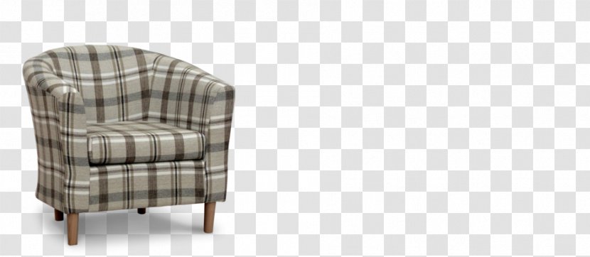 Club Chair Slipcover Swivel Couch - Armrest - Plaid Fabric Transparent PNG