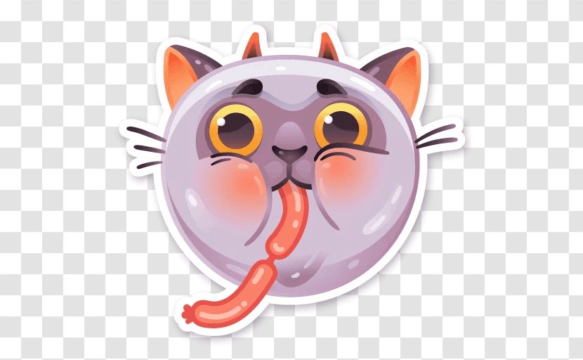 Whiskers Cat Sticker Telegram VKontakte - Like Mammal Transparent PNG