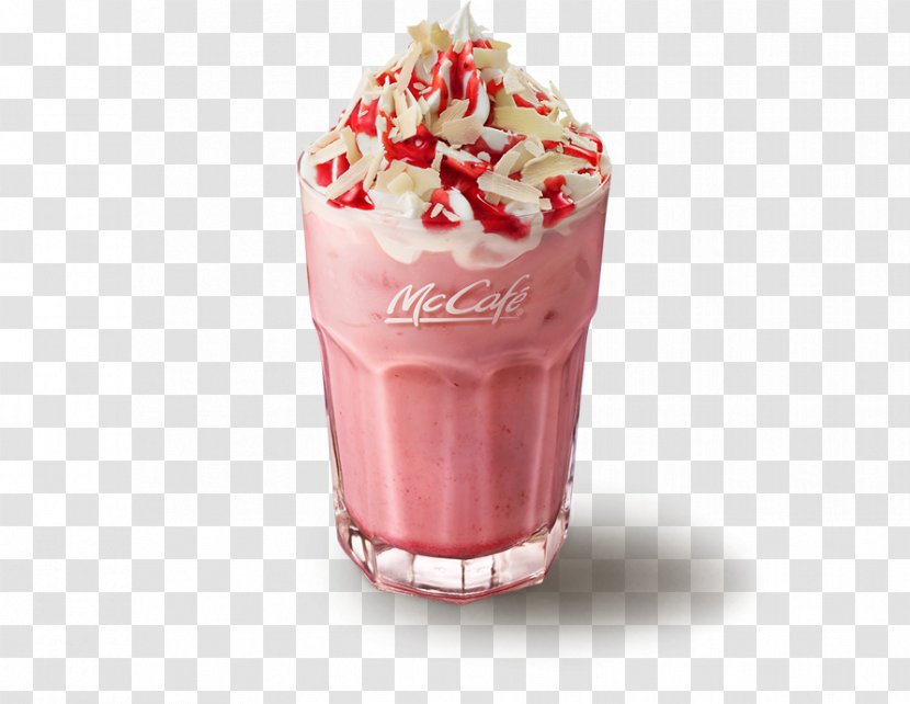 Sundae Milkshake Coffee Cafe Smoothie - Cream - Strawberry Ice Transparent PNG