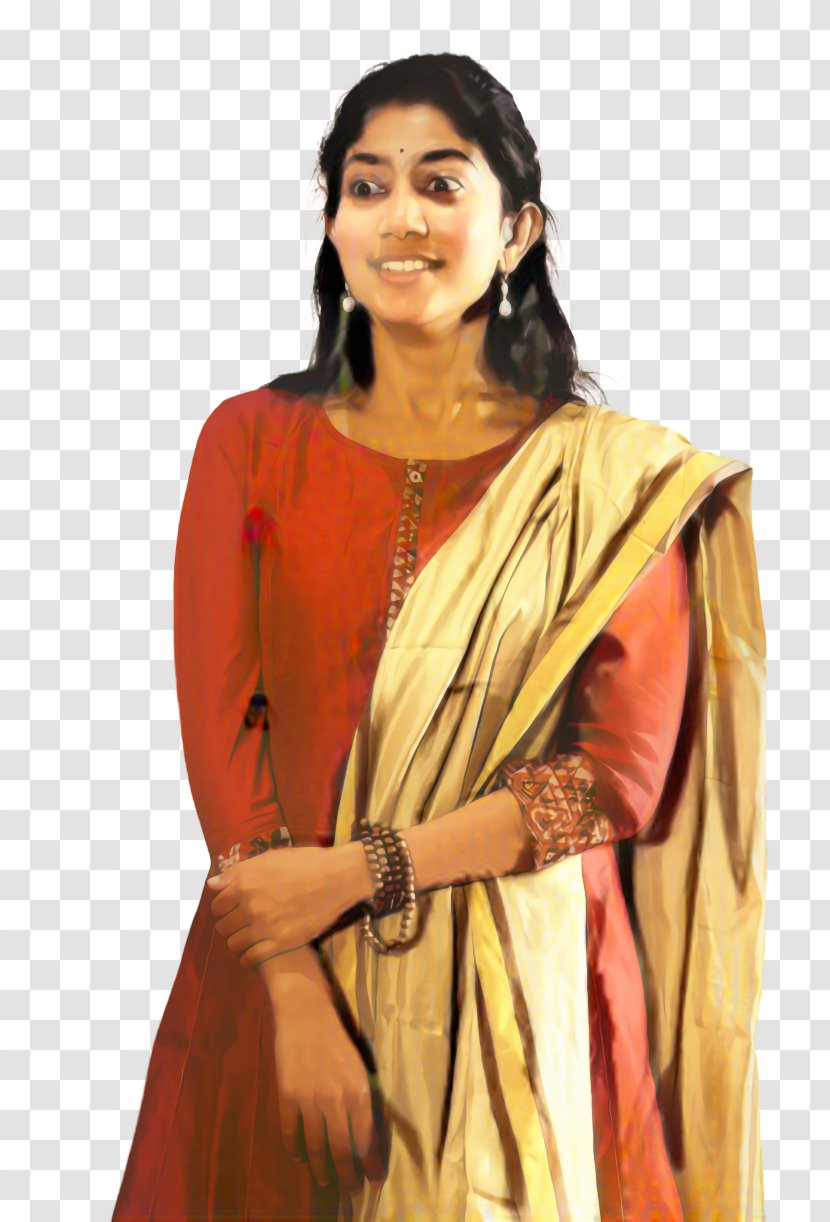 Silk Sari Textile Shoulder - Clothing - Peach Transparent PNG