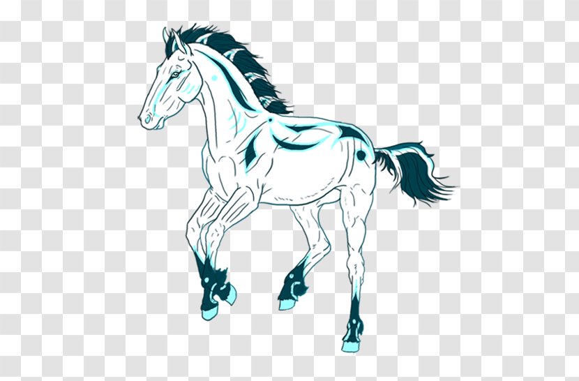 Mustang Halter Stallion Colt Illustration - Line Art - Ir Transparent PNG