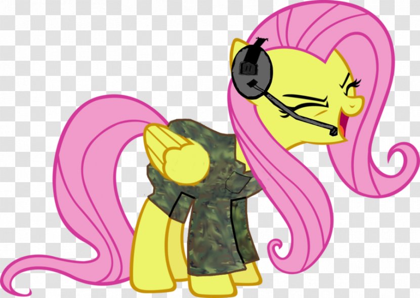 Fluttershy Pony Military Army Horse - Heart Transparent PNG