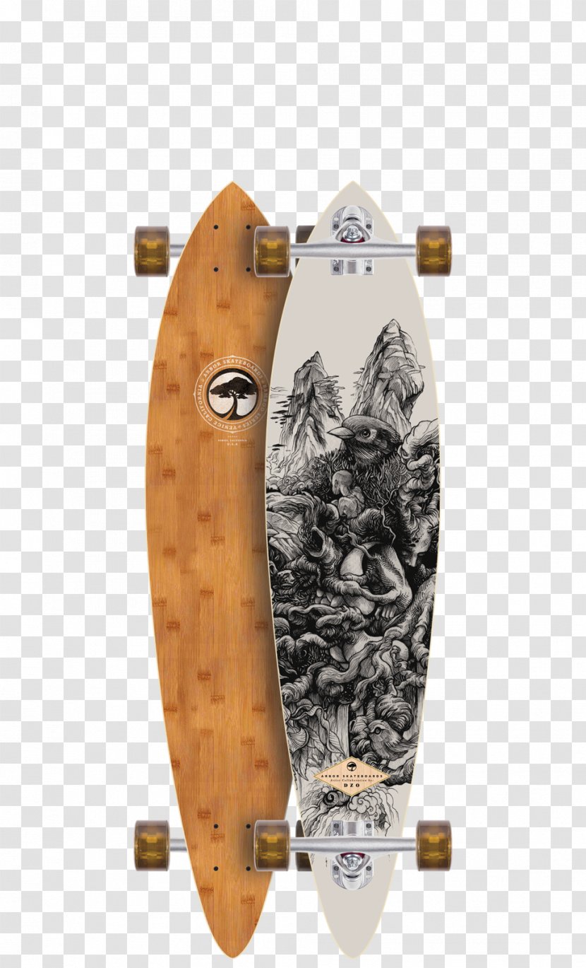 Arbor Fish Bamboo Longboard Complete Skateboarding Axis Walnut - Skateboard Transparent PNG