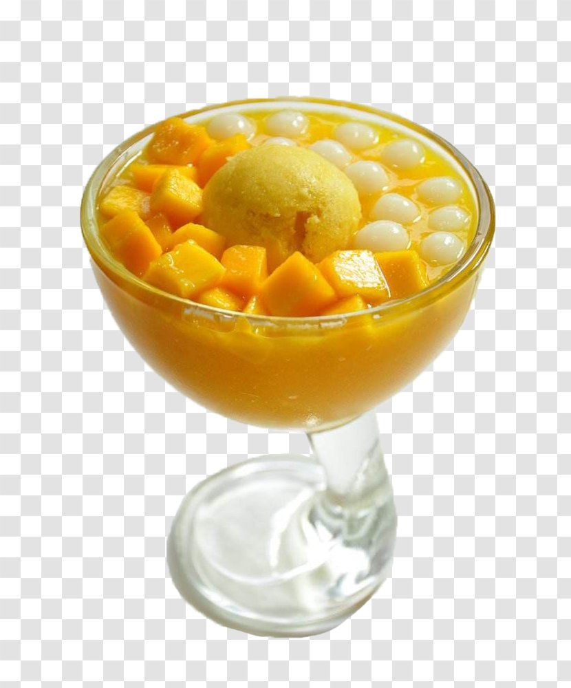 Ice Cream Sorbet Mango Pudding Meatball - Sweetness - Glass Filled With Sweet Dessert Transparent PNG