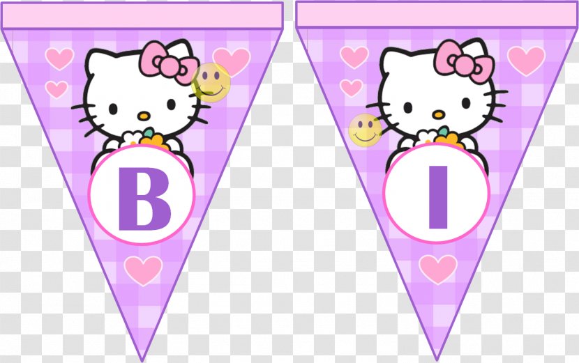 Hello Kitty My Melody Sanrio Character Female - Cone - Banderin Transparent PNG