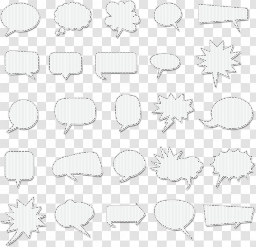 Speech Balloon Bubble Clip Art - Comics - 6 Different Vector Seamless Patterns Transparent PNG
