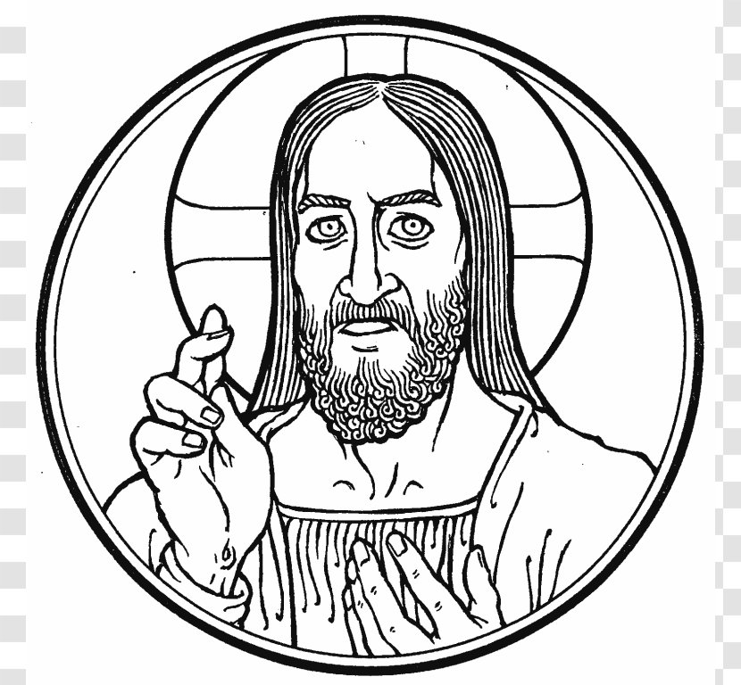 Jesus Black And White Drawing Clip Art - Photography - Picture Of Transparent PNG