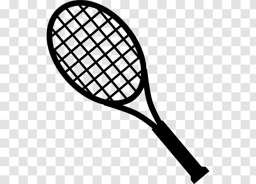Racket Rakieta Tenisowa Clip Art - Black And White - Squash Tennis Transparent PNG