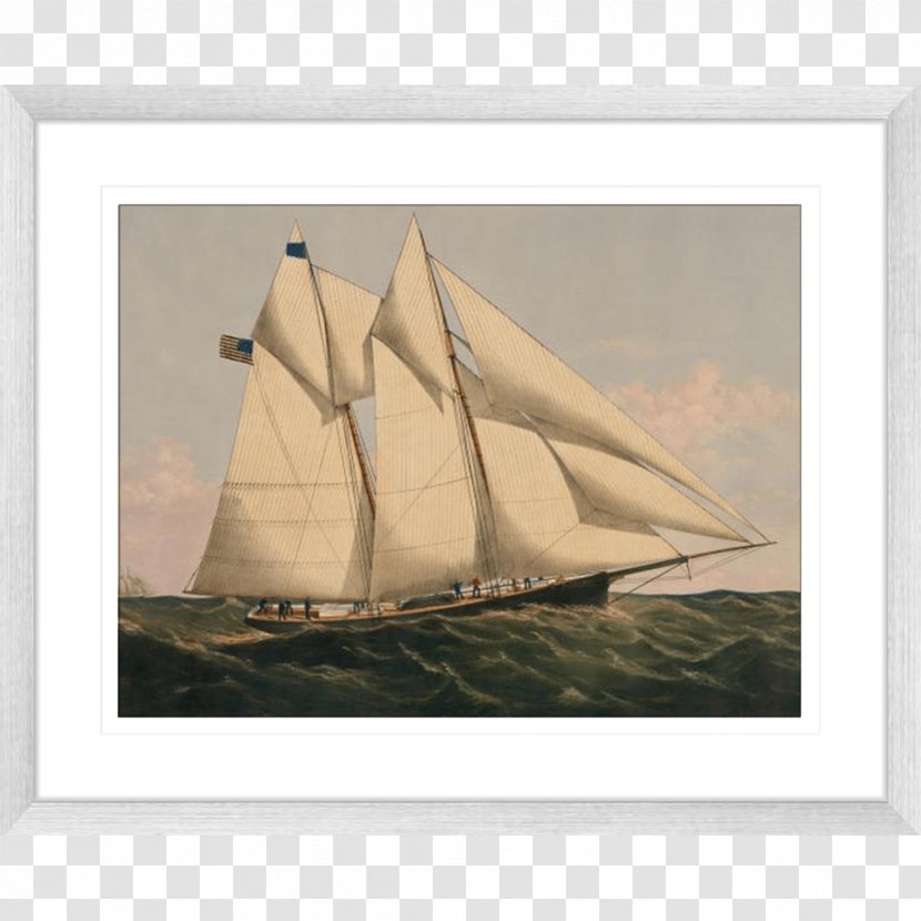 Schooner New York Yacht Club Boat Poster - Tartane - Watercolor Sailing Transparent PNG