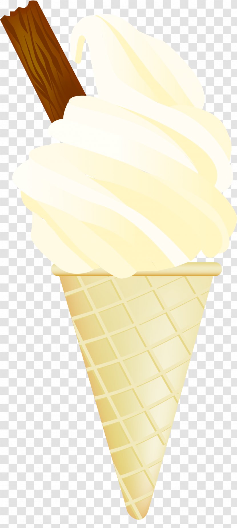 Ice Cream Cones 99 Flake Illustration - Food - Hand Painted Yellow Chocolate Transparent PNG