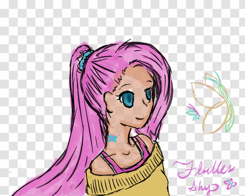 Fluttershy Homo Sapiens Drawing DeviantArt - Watercolor - Golden Brush Transparent PNG