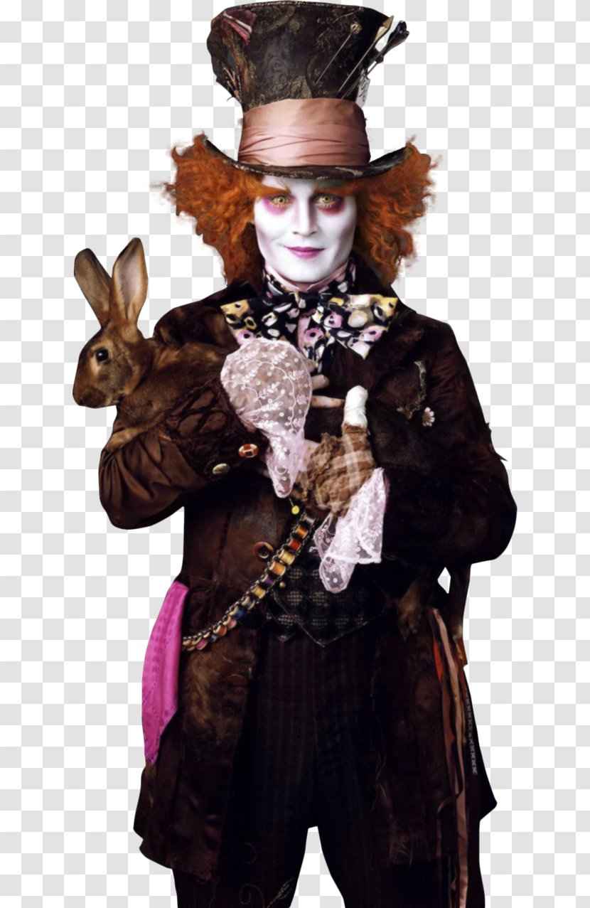 The Mad Hatter White Rabbit Alice In Wonderland Tarrant Hightopp Film - Johnny Depp Transparent PNG