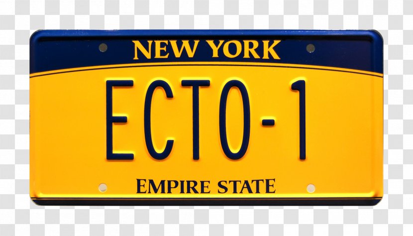 Vehicle License Plates New York City Car Ecto-1 Motor Registration - Automotive Exterior Transparent PNG