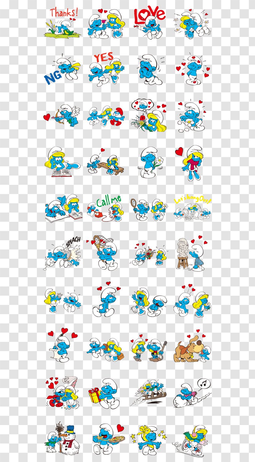 LINE Sticker Smurfette The Smurfs Clip Art - 8 Bit Transparent PNG