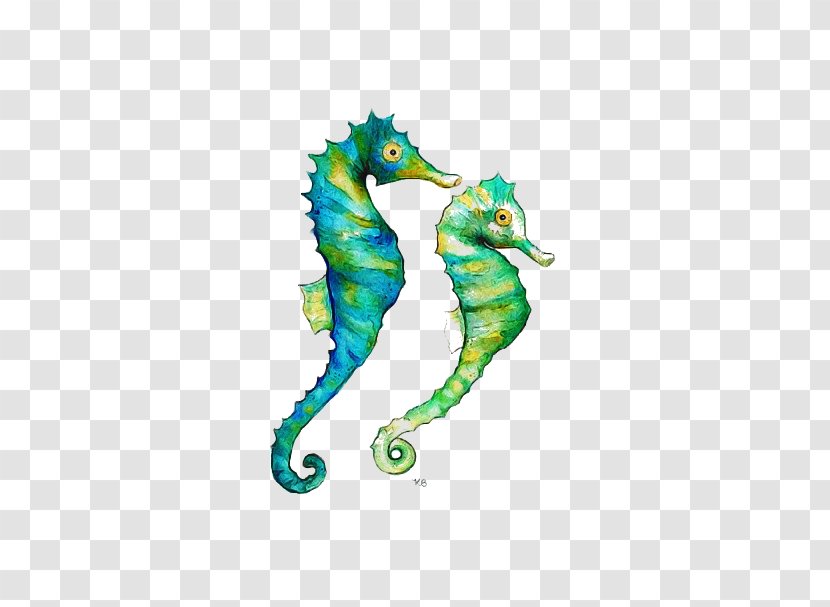 Seahorse Northern Green Aqua Turquoise - Bonyfish Rayfinned Fish Transparent PNG