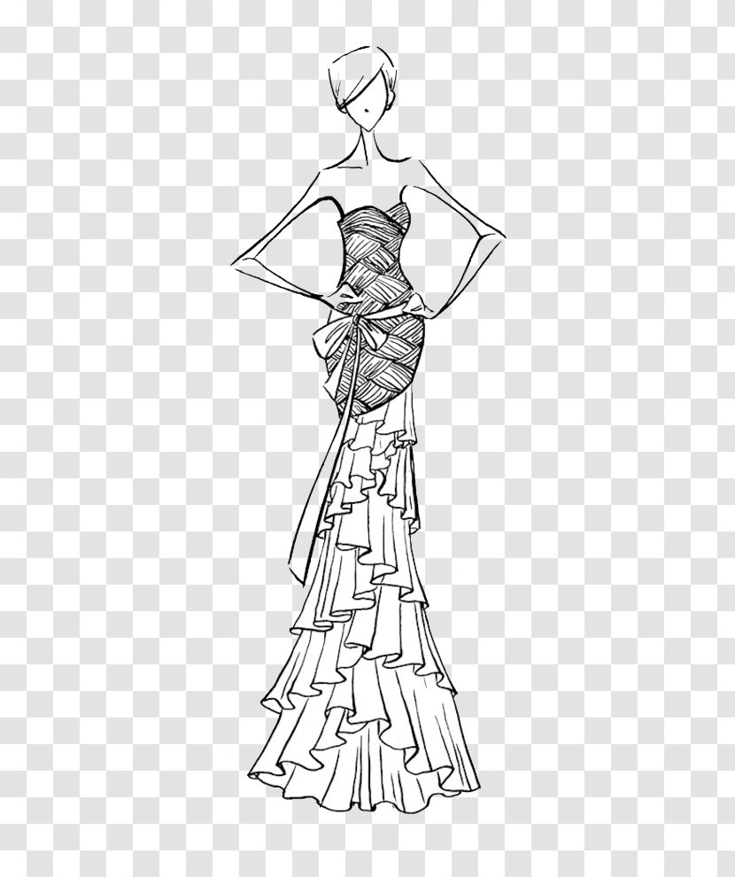 Contemporary Western Wedding Dress Fashion Illustration - Bride - Jane Pen Beauty Transparent PNG