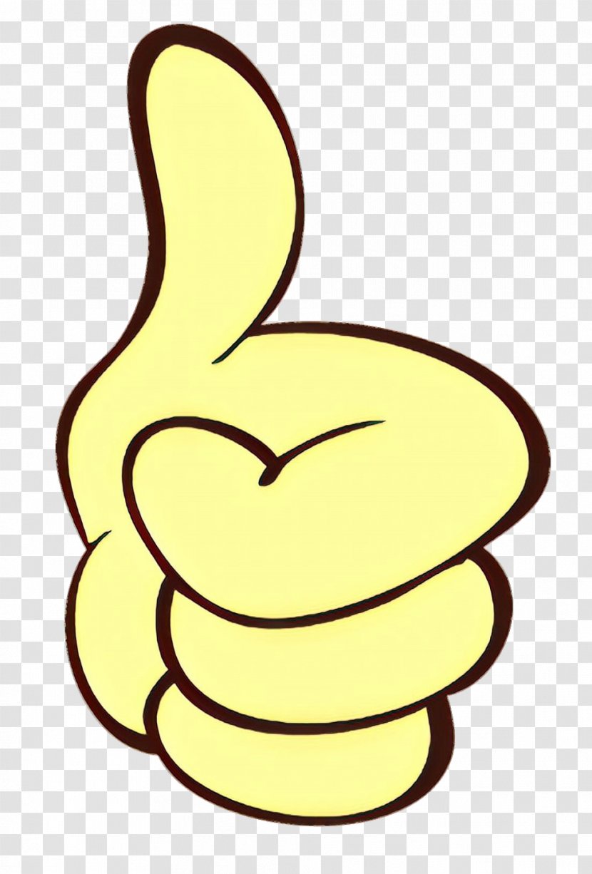 Yellow Clip Art Line Finger Thumb - Gesture Symbol Transparent PNG