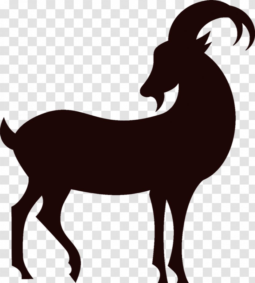 Goat Sheep Silhouette Chinese Zodiac - Goats Transparent PNG
