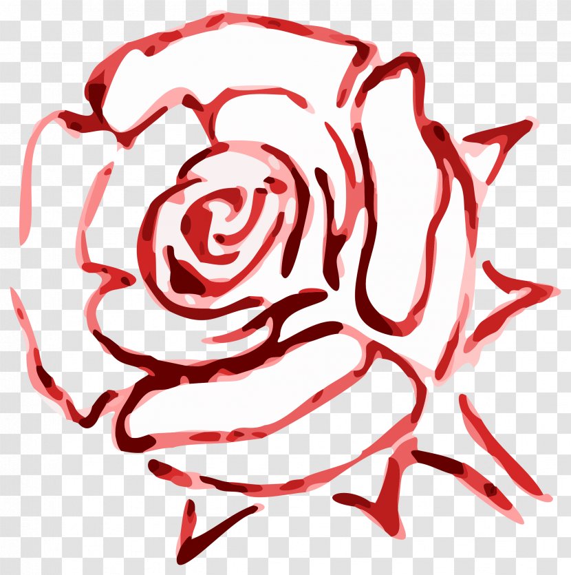 Rose Red Color Flower Clip Art - Watercolor - Leslie Transparent PNG