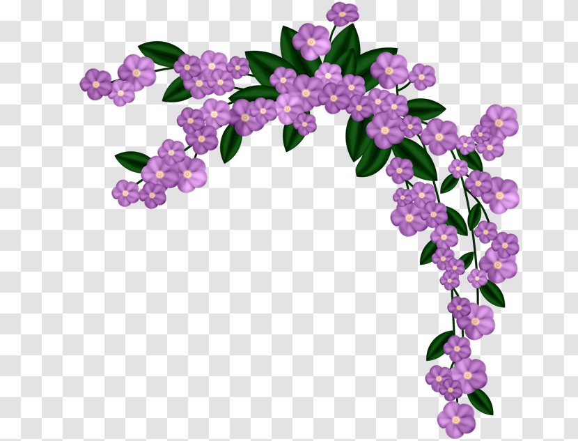 Flower Clip Art - Floral Design - Purple Flowers Transparent PNG