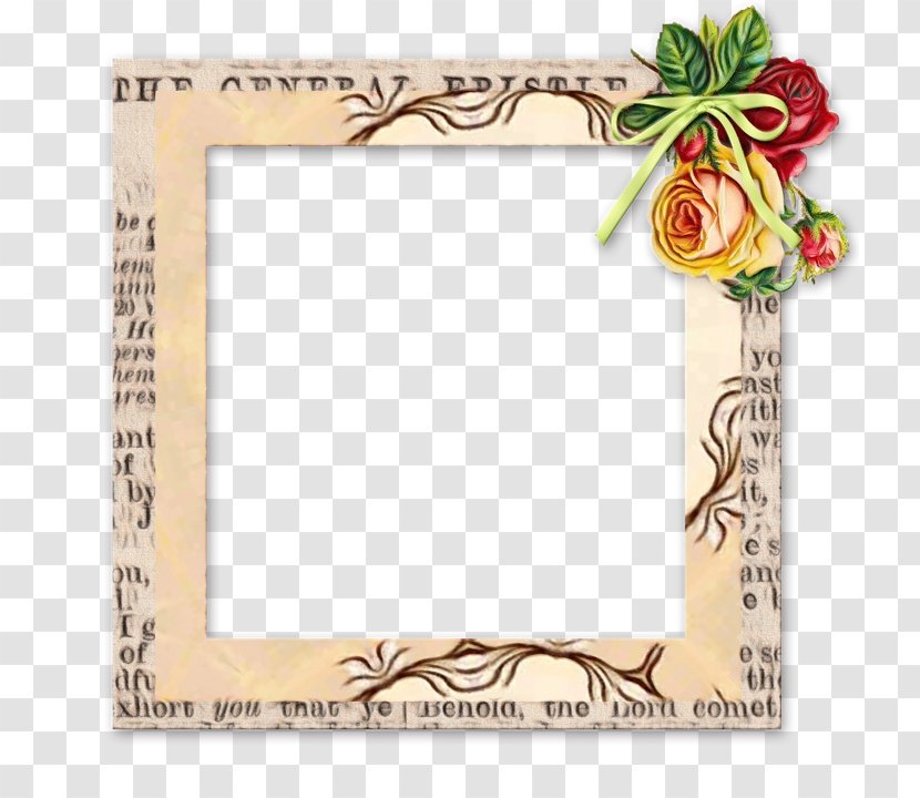 Flower Background Frame - Rectangle Picture Transparent PNG