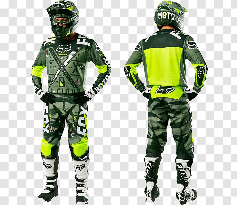 Fox Racing Motorcycle Boot Pants Suit Transparent PNG