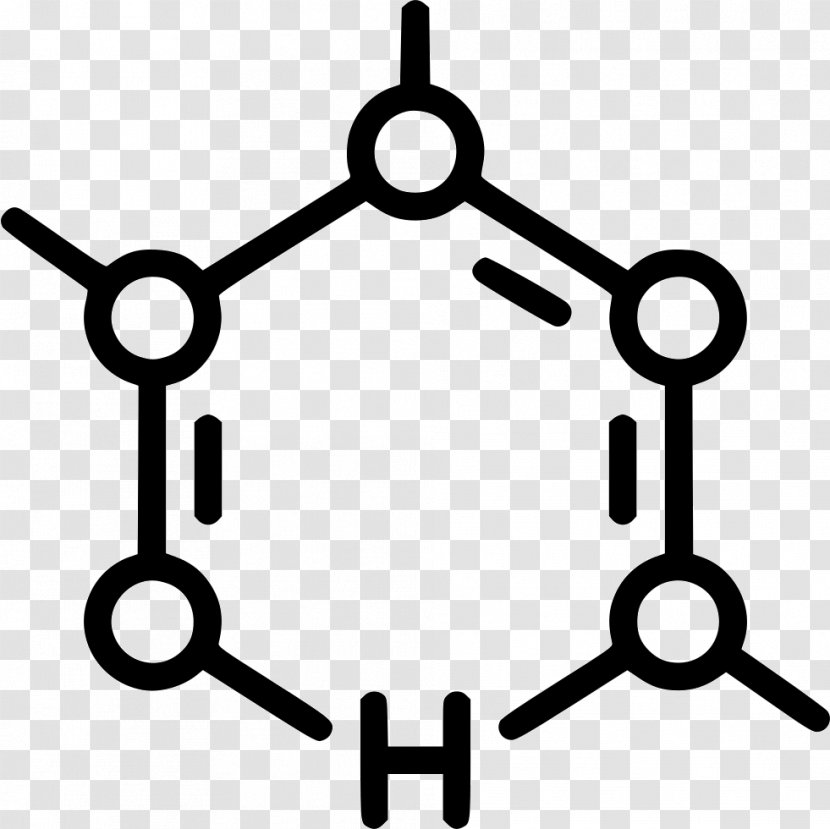 Icon Design Molecule - Symbol - Black And White Transparent PNG