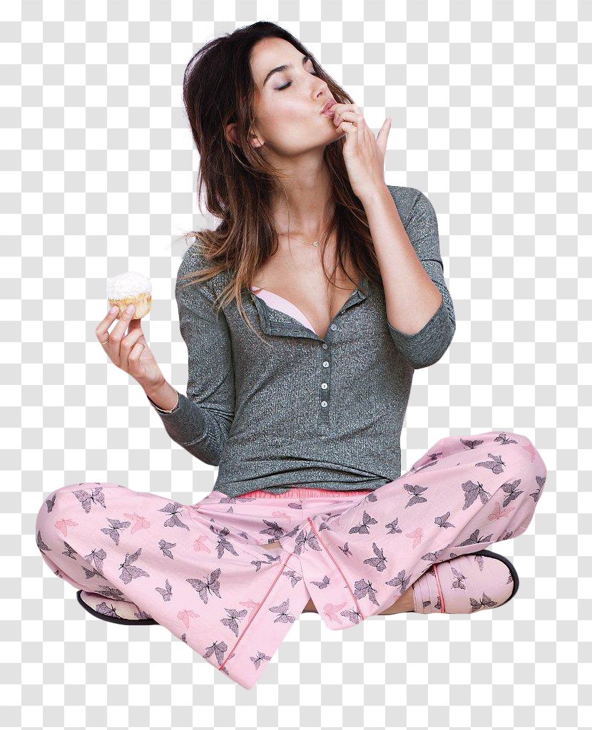 Lily Aldridge Victoria's Secret Fashion Show Pajamas Nightwear - Cartoon Transparent PNG