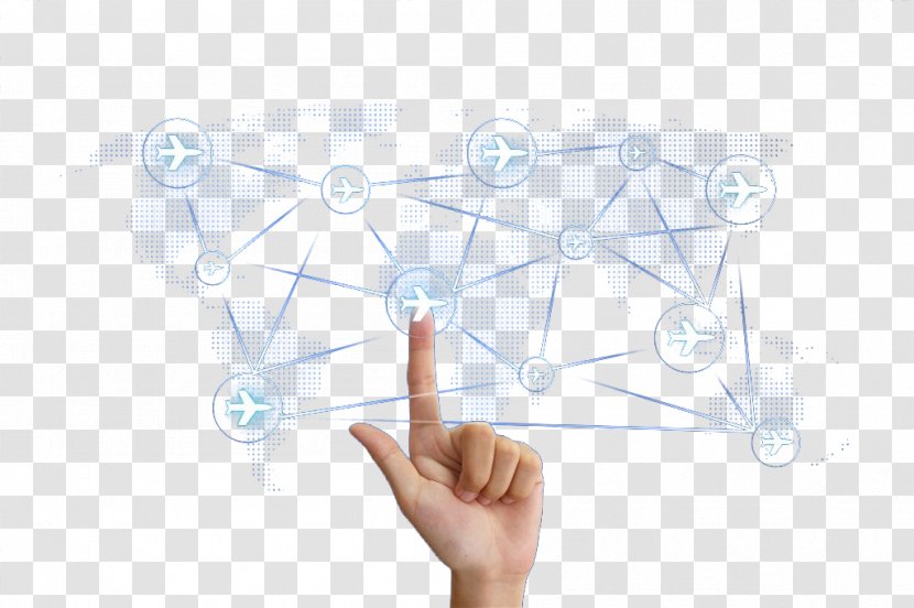 Thumb Angle Diagram - Blue Air Route Map Transparent PNG