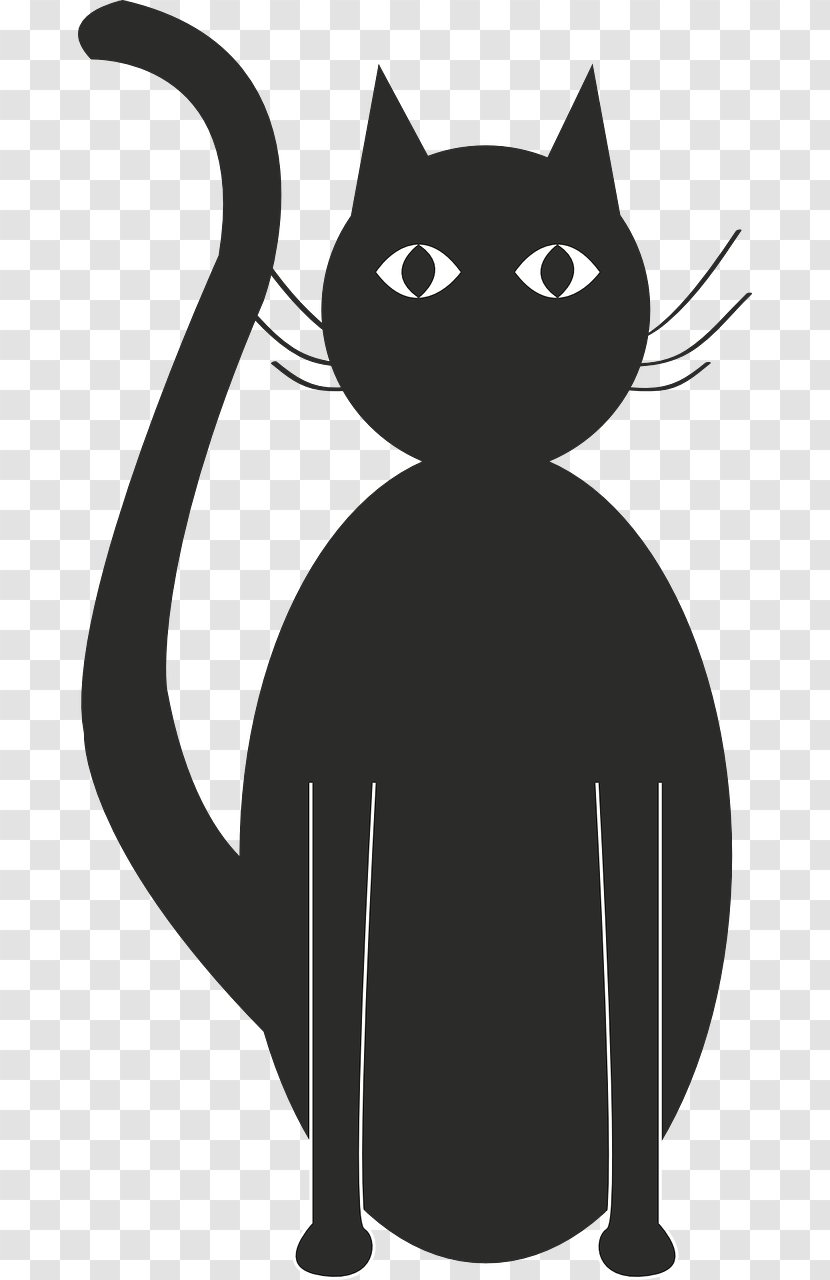 Black Cat Silhouette Kitten T-shirt - Whiskers Transparent PNG