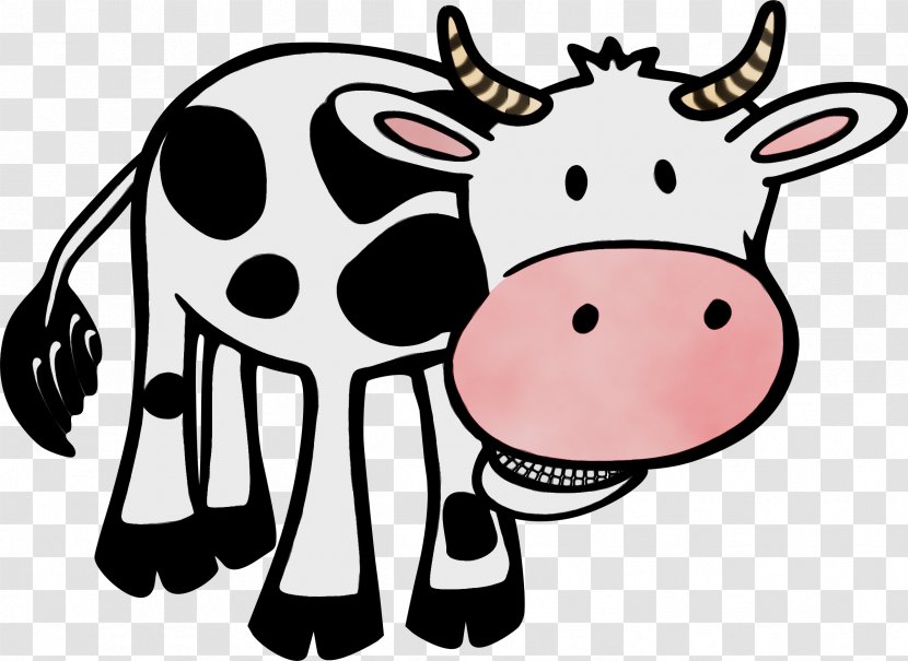 Watercolor Animal - Bovine - Figure Sticker Transparent PNG