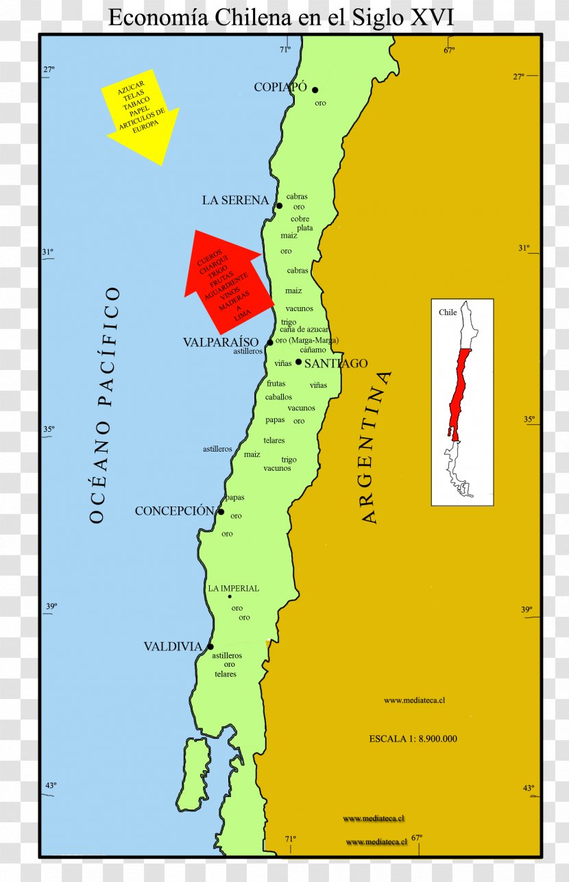 16th Century Chile Map 17th History - Ecoregion Transparent PNG
