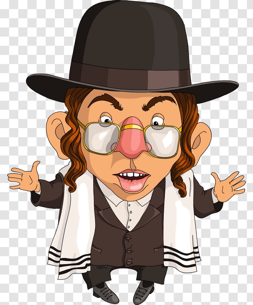 Jewish People Judaism Cartoon Illustration - Art - Hat Glasses Jews Transparent PNG
