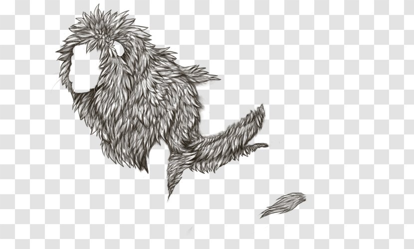 Line Art Bird Lion Siamese Cat Feather - Black And White - O Transparent PNG