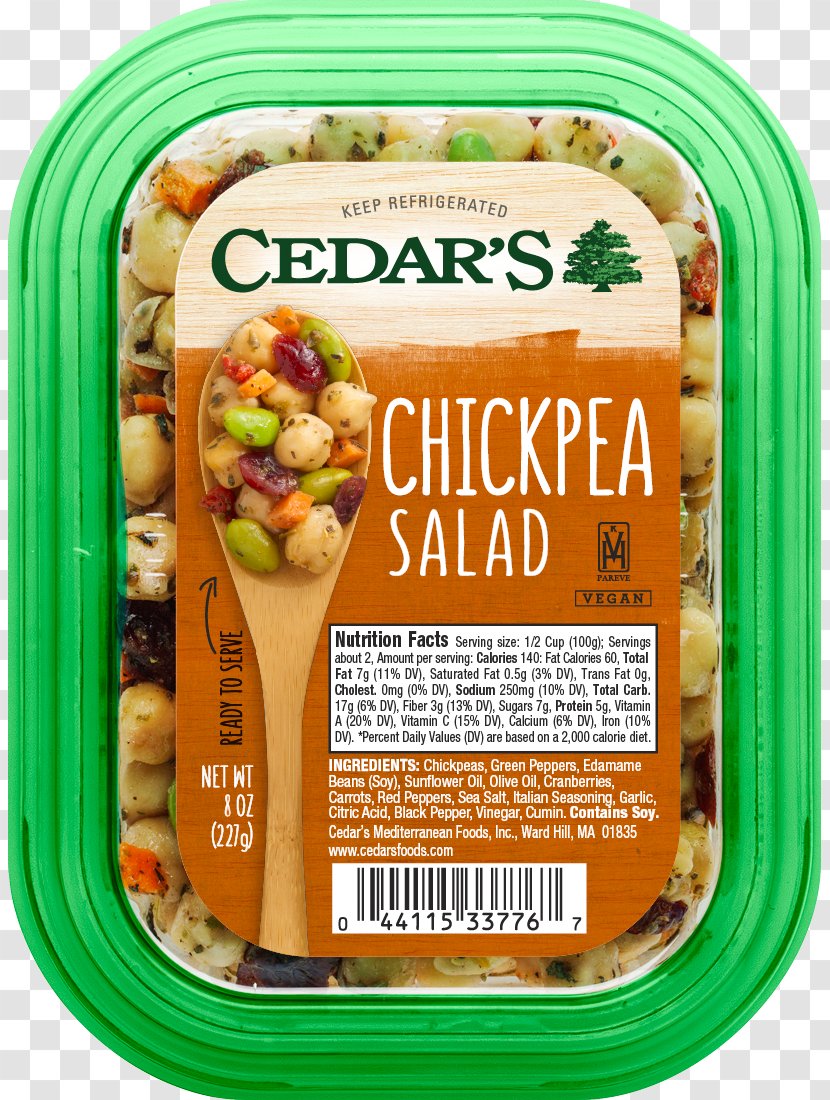 Mediterranean Cuisine Vegetarian Convenience Food Chickpea - Cedars Foods Transparent PNG