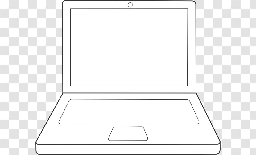 Laptop Line Art Drawing Clip - Rectangle - Vector Transparent PNG