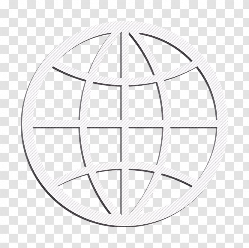 Earth Icon Language Planet - Blackandwhite Emblem Transparent PNG