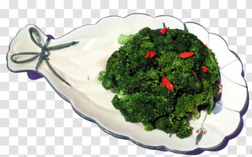 Broccoli Vegetarian Cuisine - Food - Fried Pull Material Free Transparent PNG