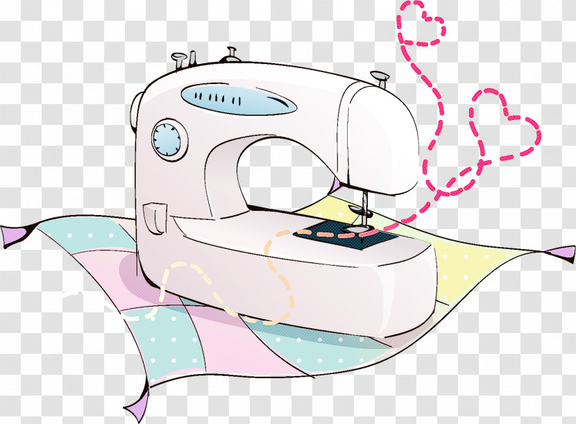 Cartoon Line Art Logo Drawing Sewing Machine Transparent PNG