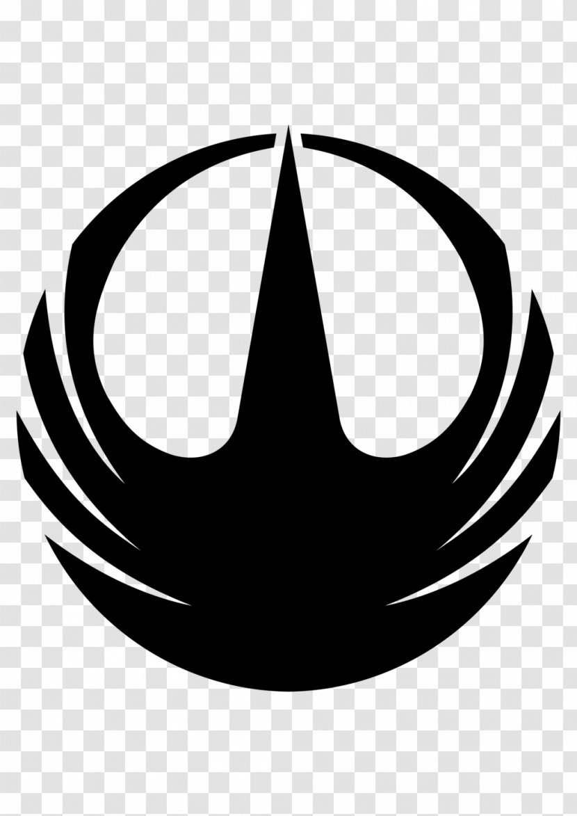 Star Wars Rebel Alliance Logo Symbol - Black And White - Vector Transparent PNG