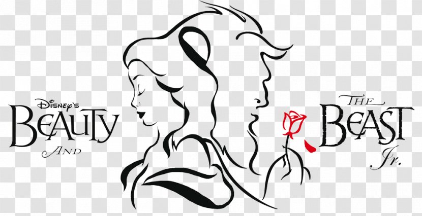 Belle Beauty And The Beast Ariel Silhouette - Heart Transparent PNG