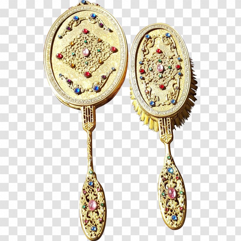Earring Mirror Brush Vintage Glass Transparent PNG