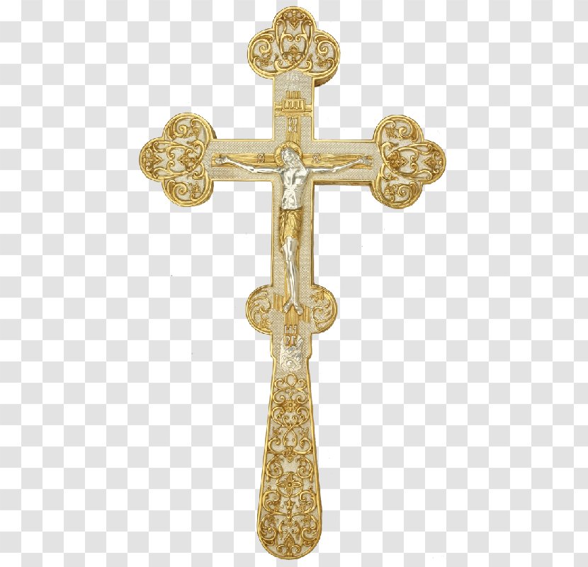 Crucifix Blessing Cross Brass Vitreous Enamel - Artifact Transparent PNG