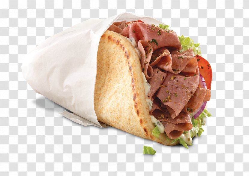 Gyro Pita Greek Cuisine Roast Beef Arby's - Arby S - Sandwiches Transparent PNG
