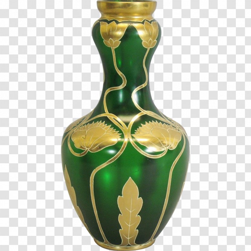 Vase Art Nouveau Deco Glass - Antique Transparent PNG