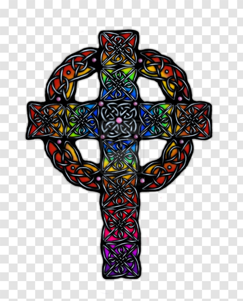 Art Pattern - Flower - Rainbow Cross With Praying Hands Transparent PNG