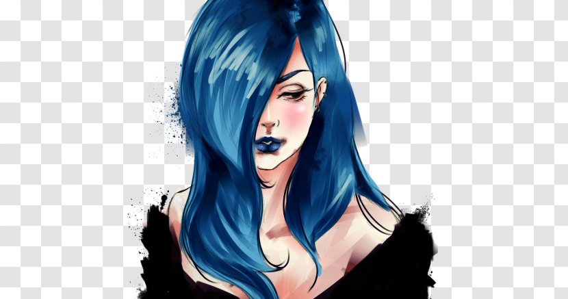 Drawing Blue Hair - Cartoon Transparent PNG