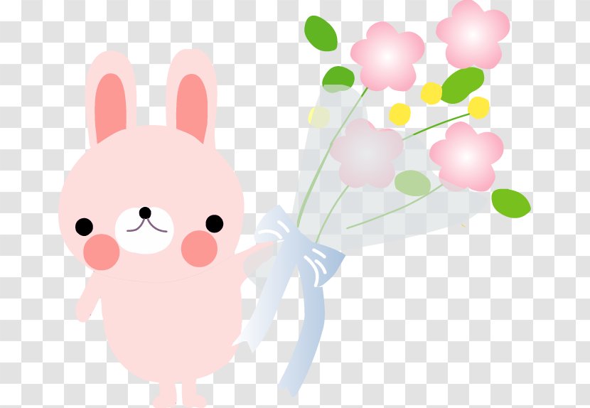 Nosegay Flower Preservation Wedding Anniversary - Vertebrate - Pink Bunny Cartoon Decorative Material Transparent PNG