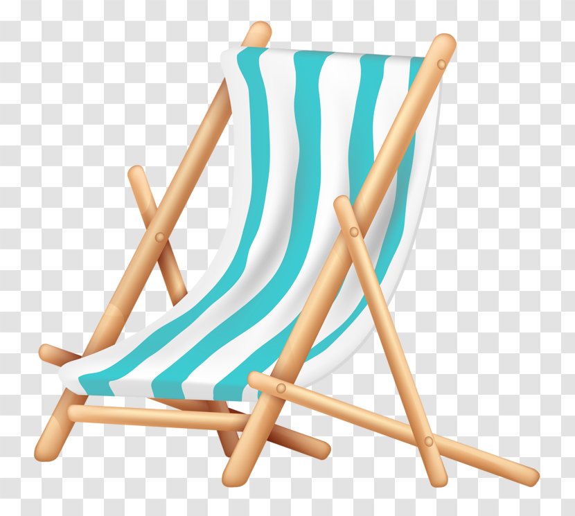 Deckchair Royalty-free Illustration - Blue Lounge Chair Transparent PNG