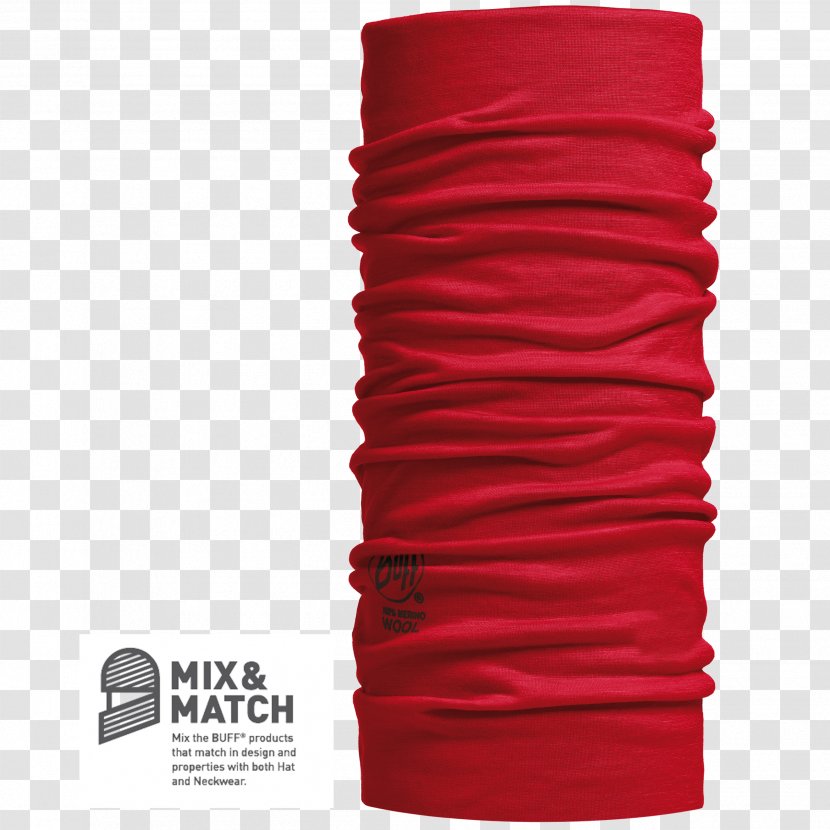 Merino Buff Neck Gaiter Wool Clothing - Red - Grey Transparent PNG